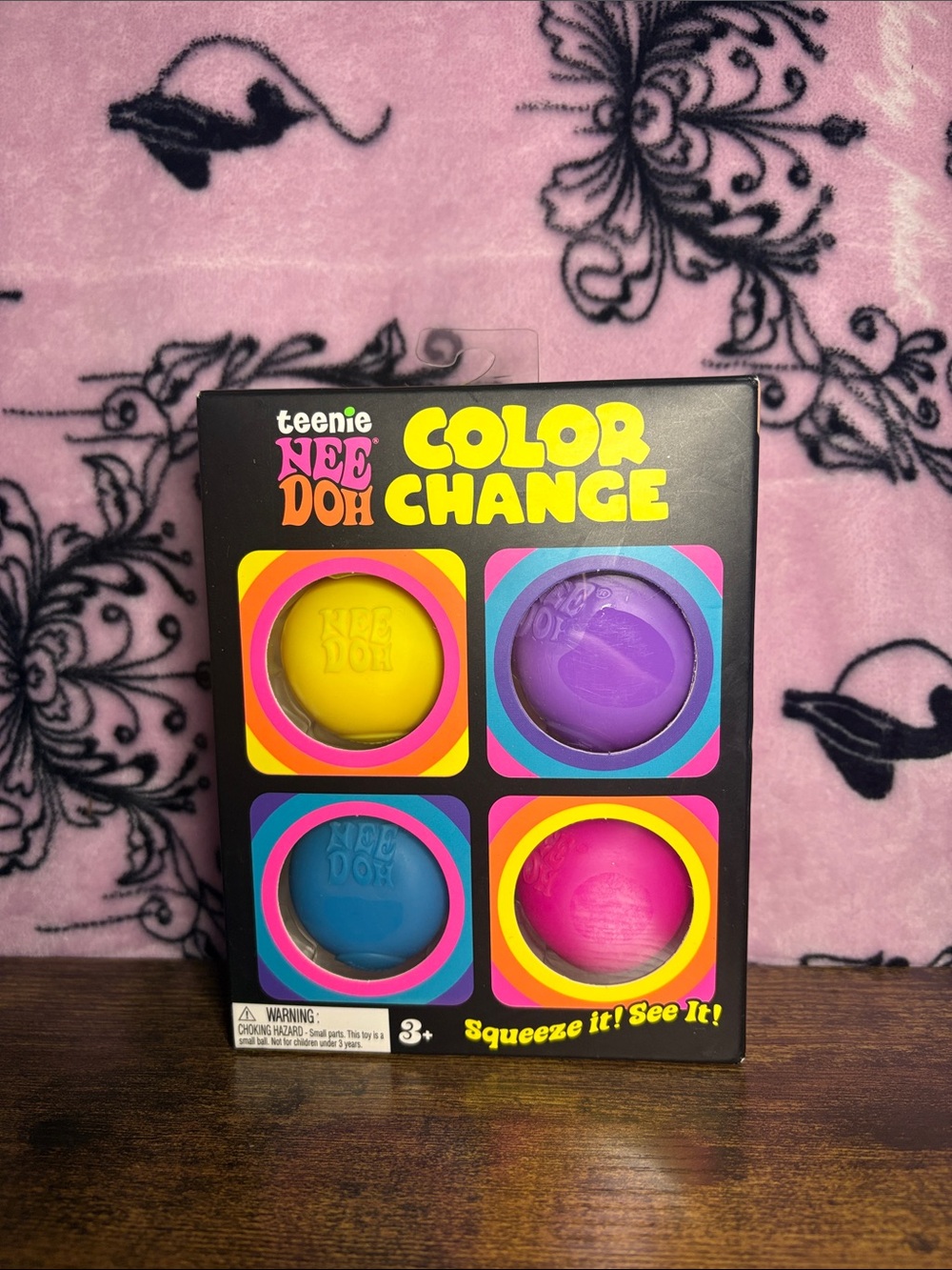 Teenie Nee Doh Color Change Squishy Set - Pink, Purple, Yellow, Blue